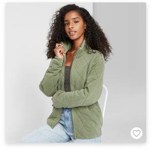 Women's Quilted Jacket - Wild Fable Olive Green Small